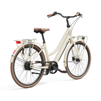 Lekker Jordaan GTS Linen Cream step-through electric bike rear profile