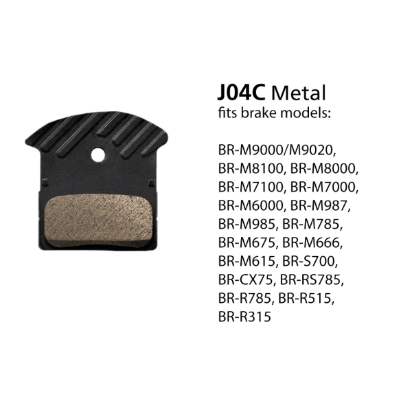 Shimano BR-M9000 Metal Brake Pads J04C w/ Fin