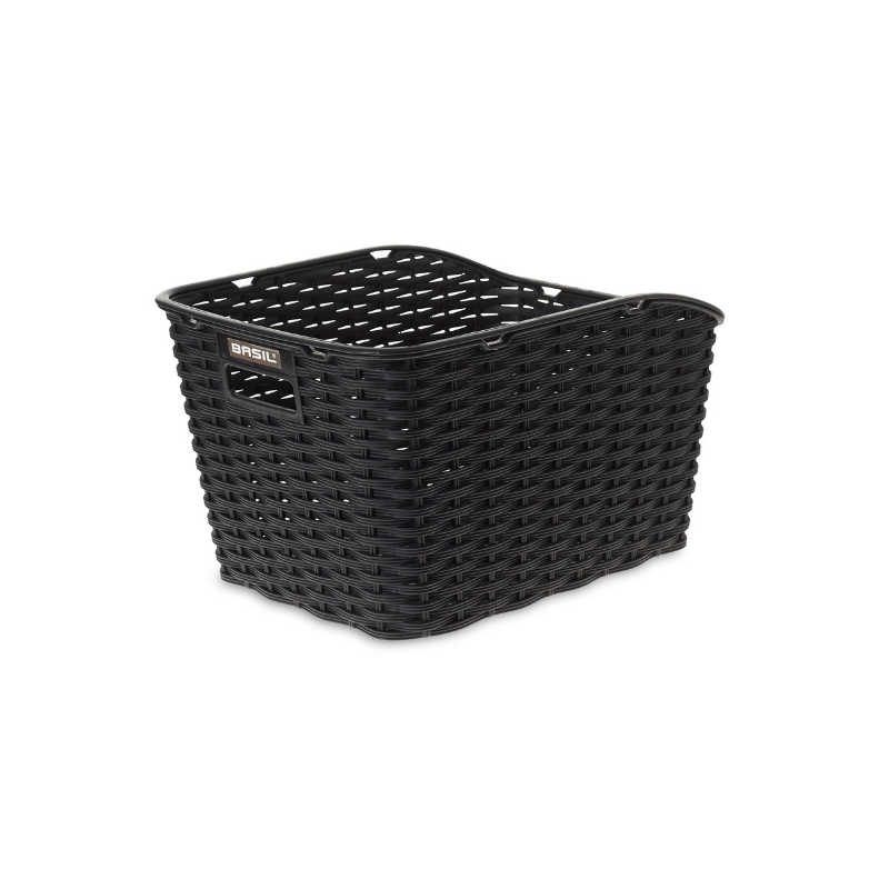 Basil Weave Synthetic Rear Basket Black